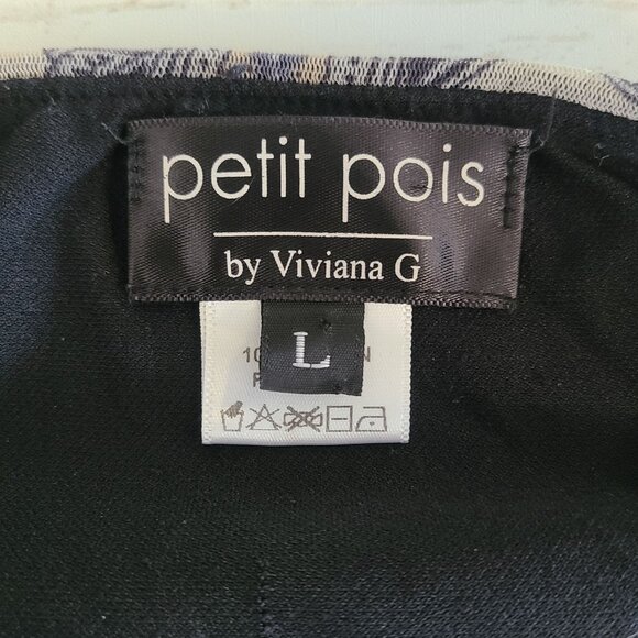 Petit Pois By Viviana G Black Paisley Abstract Pant Waist Stretch L Artsy Casual - Picture 3 of 9